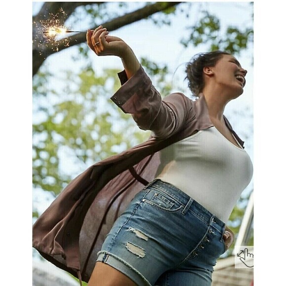 Torrid Anorak Jacket Size 12 Dark Tan Taupe Crinkled Gauze Drawstring Back New - Picture 4 of 6